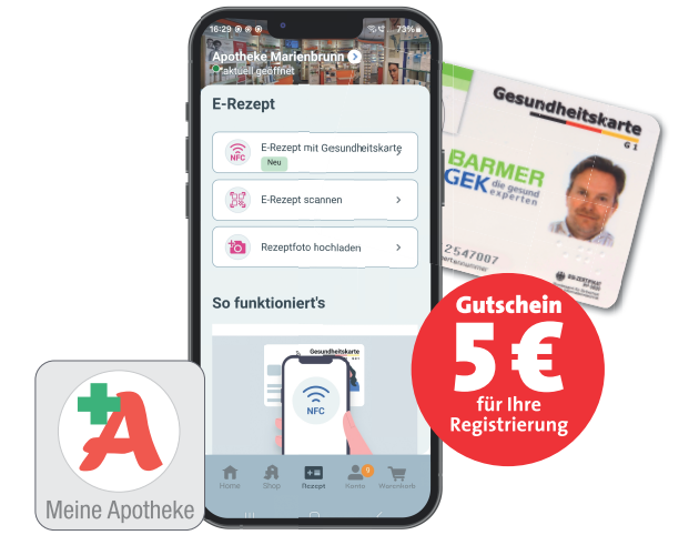 Abbildung App mit Gesundheitskarte